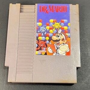 Nintendo Dr. Mario NES Video Game Gray Fair Condition Writing on Back Retro